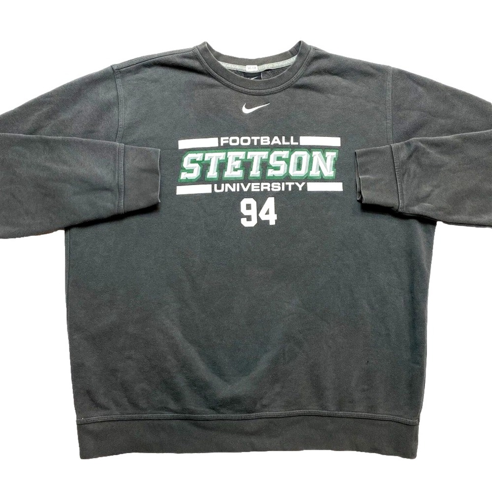 NIKE Stetson University Sweatshirt Mens XL Gray Pullover 90s Football
